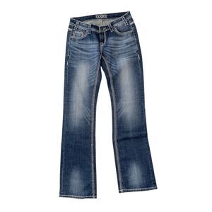 Rock & Roll Cowgirl Women’s Bootcut Riding Jeans 28x36 Western Contrast Stitch